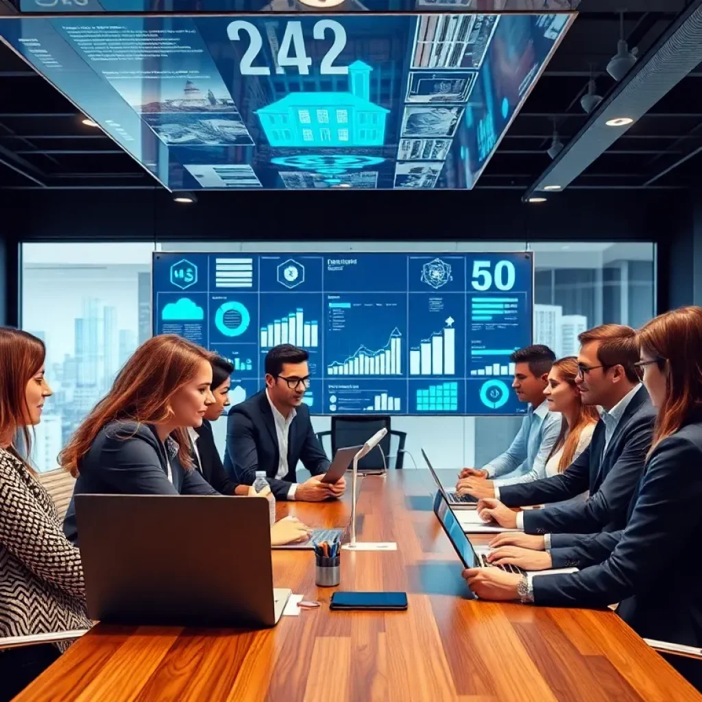 Team utilizing AI technology in real estate operations