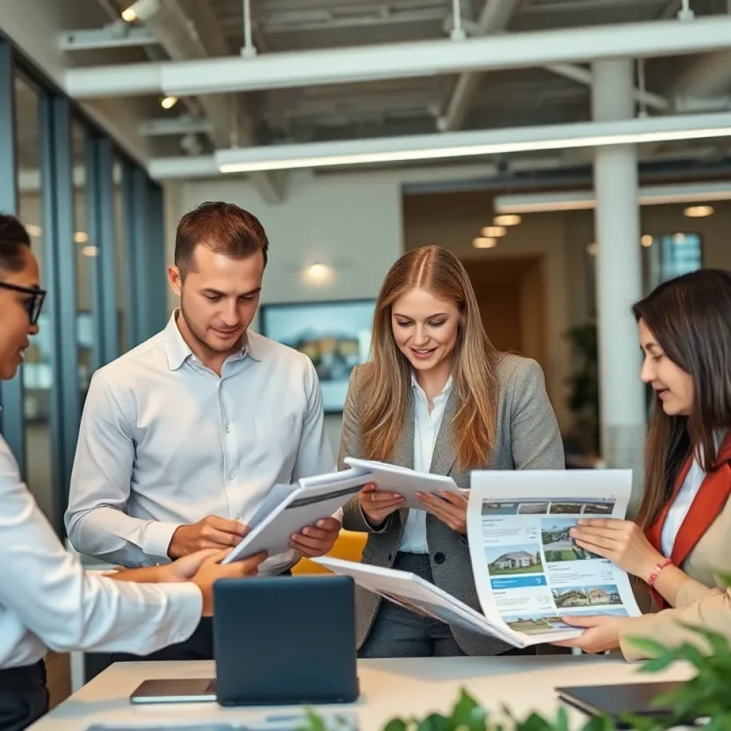 Collaboration in a modern real estate office
