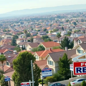 Aerial view of Fresno California real estate market
