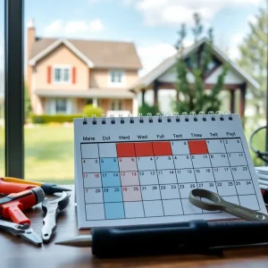 Calendar with home maintenance tasks and tools