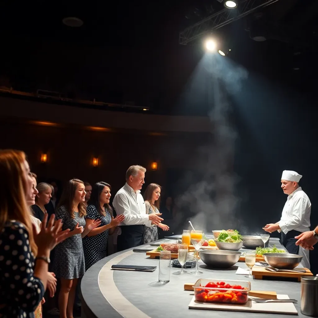 Chefs presenting a cooking show at Virginia Beach