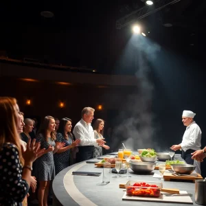 Chefs presenting a cooking show at Virginia Beach