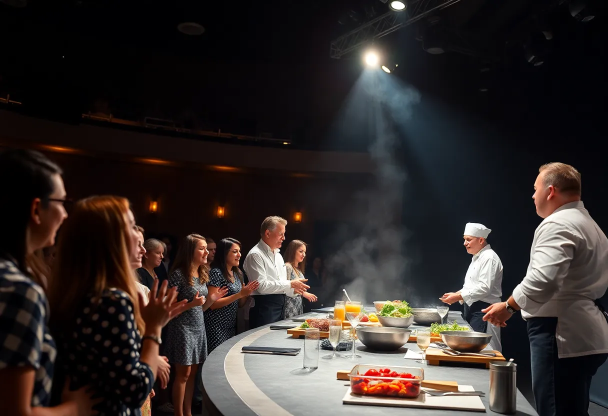 Chefs presenting a cooking show at Virginia Beach