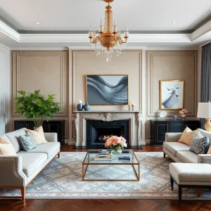 Living room blending modern and traditional design elements