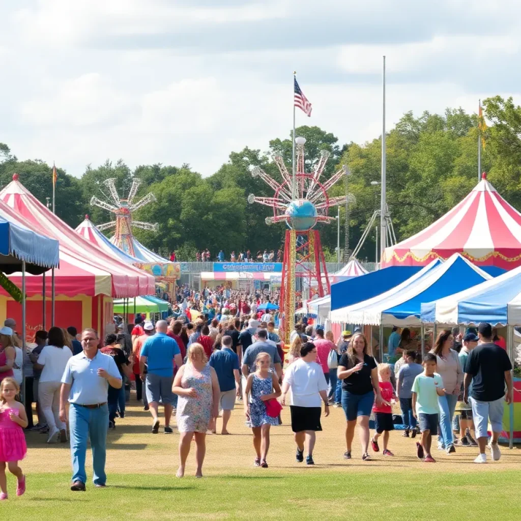 Families enjoying rides at Mount Trashmore Summer Carnival