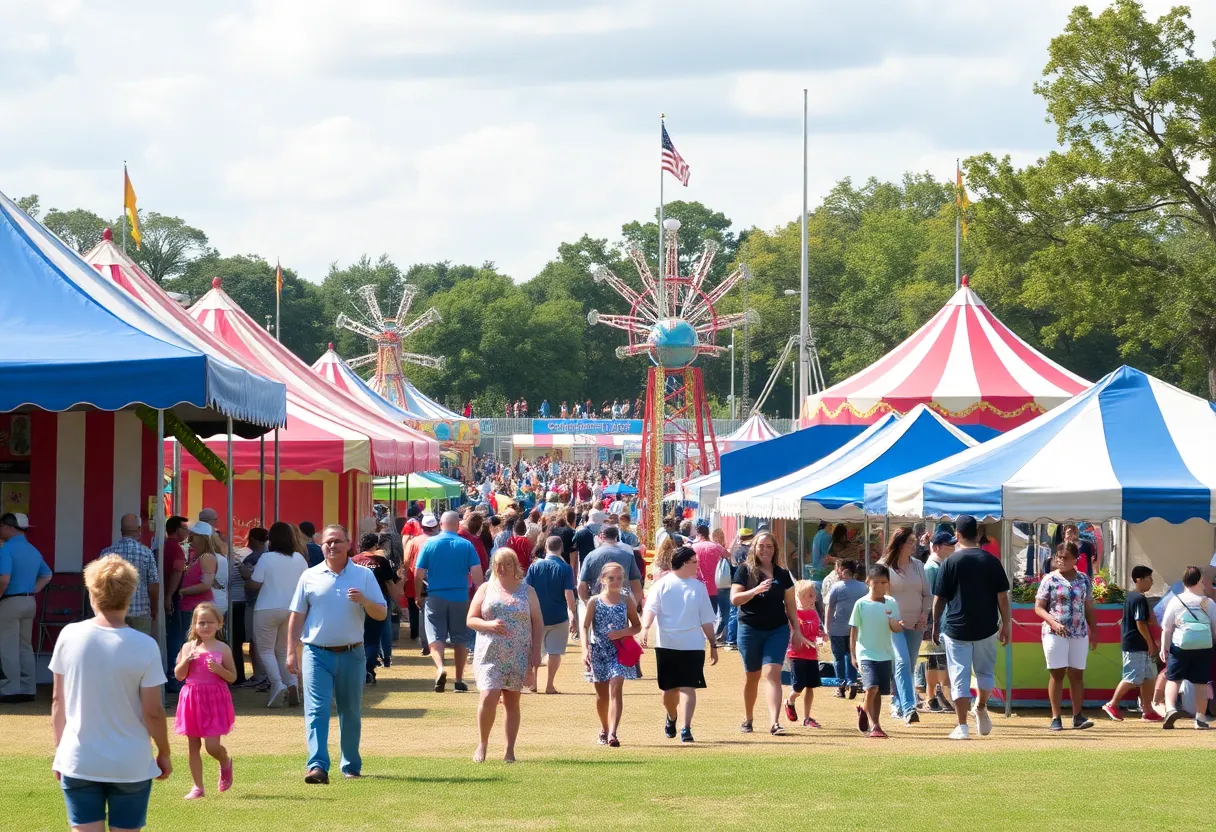 Families enjoying rides at Mount Trashmore Summer Carnival