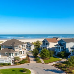 Vibrant Virginia Beach residential area with homes and beach view