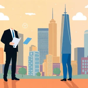 Group of real estate professionals in a modern office