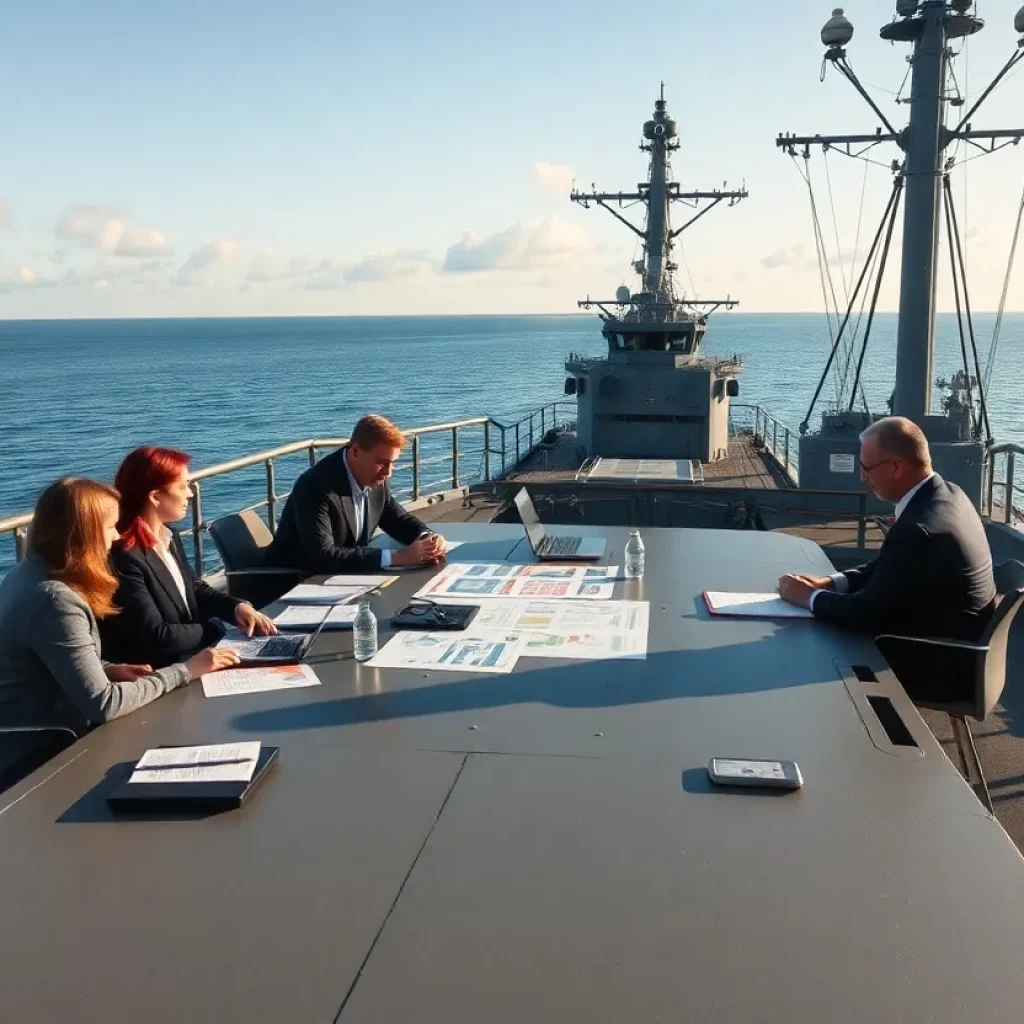 Announcement of Virginia's business rankings aboard a battleship in North Carolina.