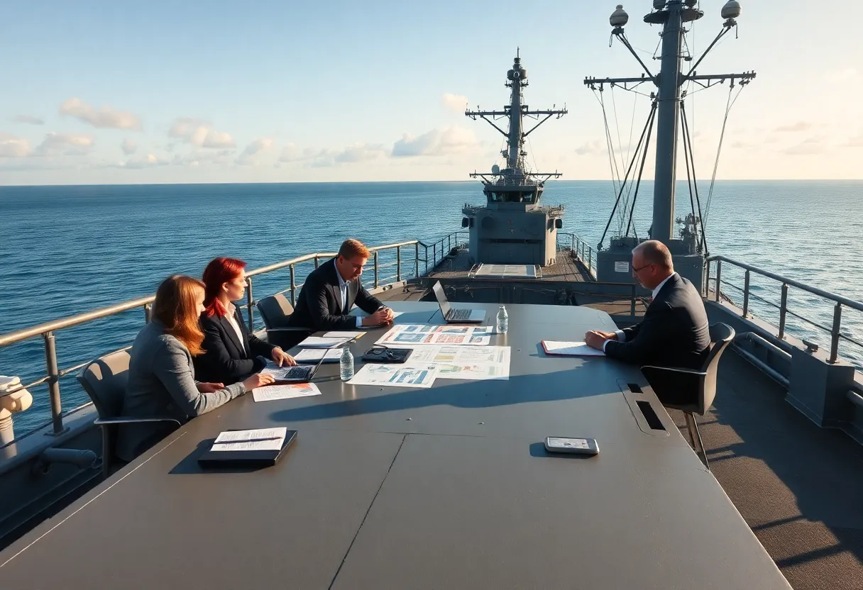 Announcement of Virginia's business rankings aboard a battleship in North Carolina.