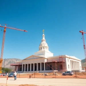 Construction of the Heber Valley Utah Temple in progress