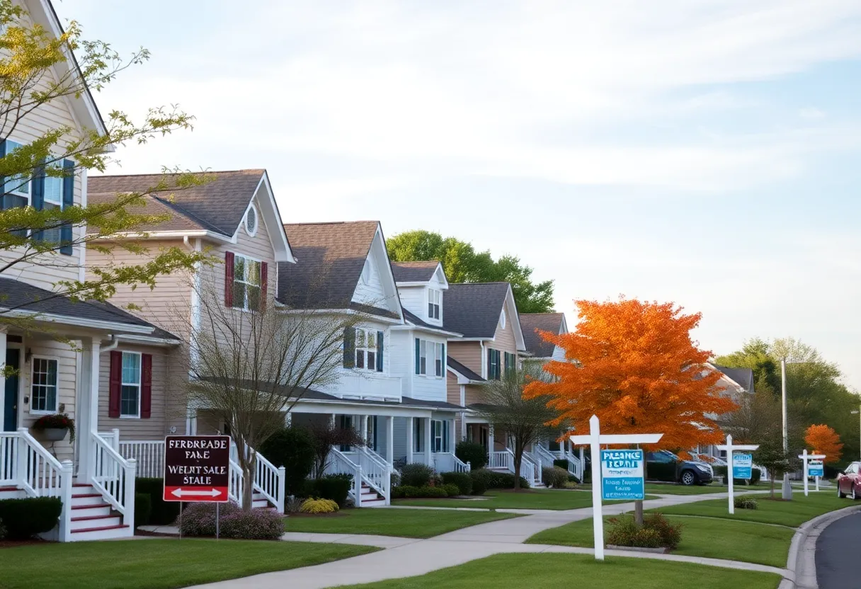 A collage of homes in Virginia Beach representing seasonal trends in the housing market.