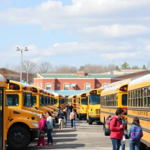 School buses at Jerome School District depot
