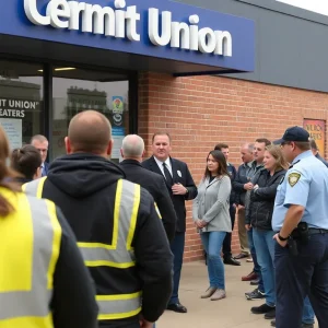 Police questioning suspects involved in Navy Federal scam.