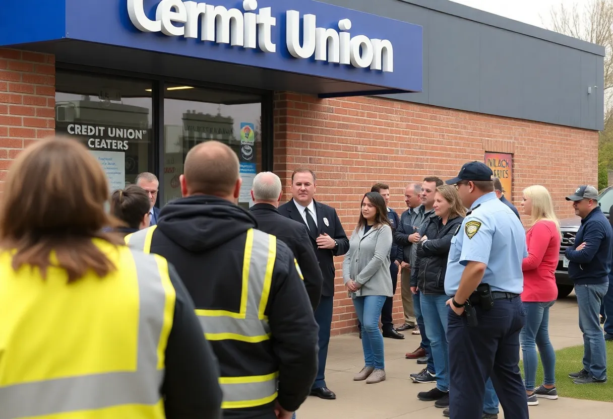 Police questioning suspects involved in Navy Federal scam.