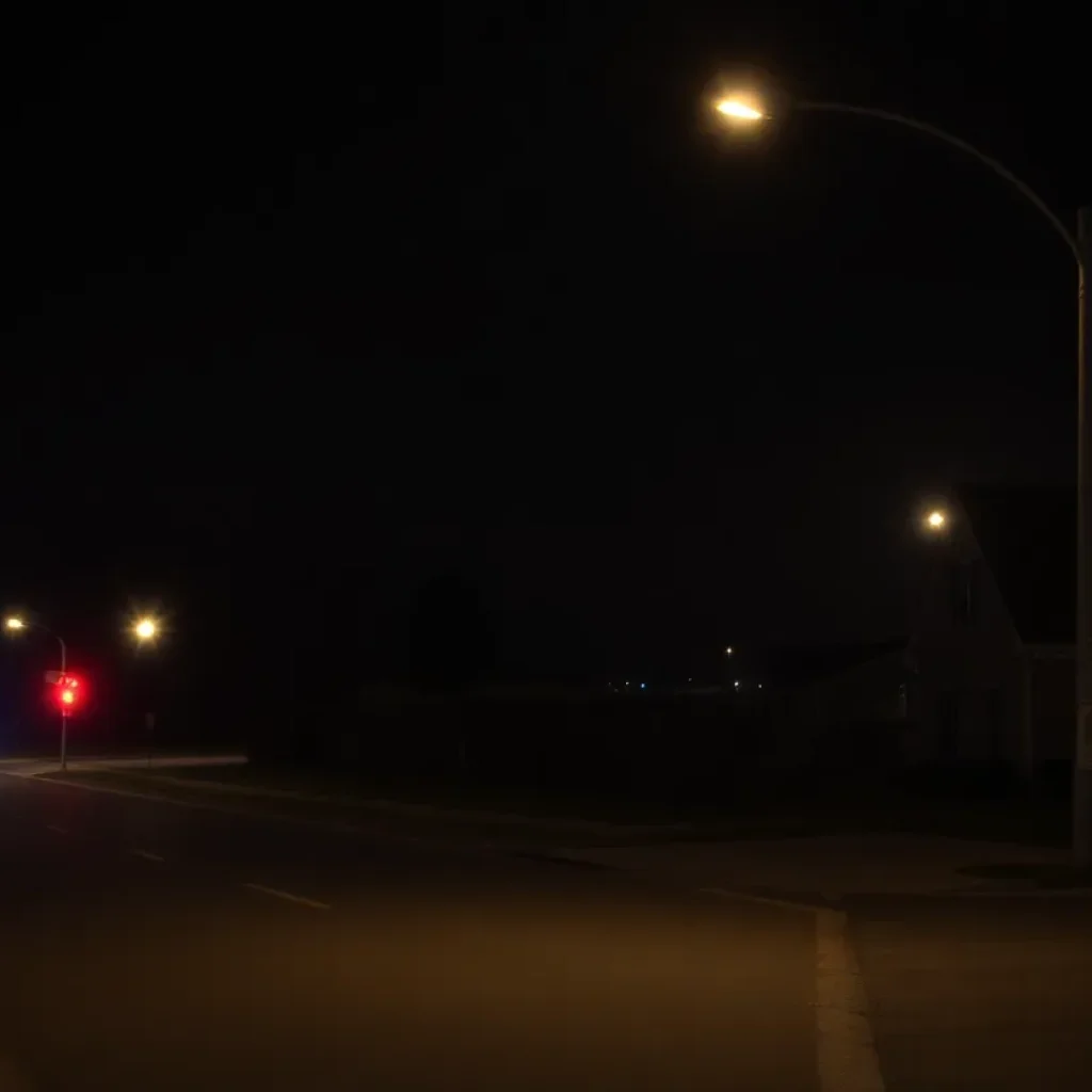 Police lights at a shooting scene in Chesapeake, Virginia
