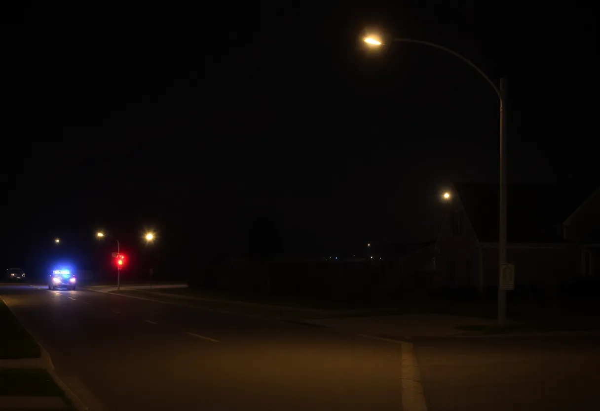 Police lights at a shooting scene in Chesapeake, Virginia