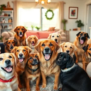 A warm home filled with joyful dogs and family members in Virginia Beach