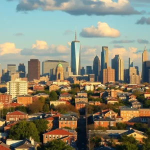 City skyline representing urban dynamics and crime rates