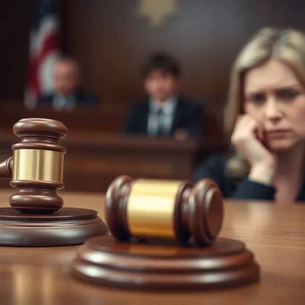 Symbolic representation of justice during a parole hearing