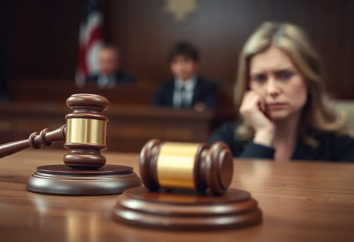 Symbolic representation of justice during a parole hearing