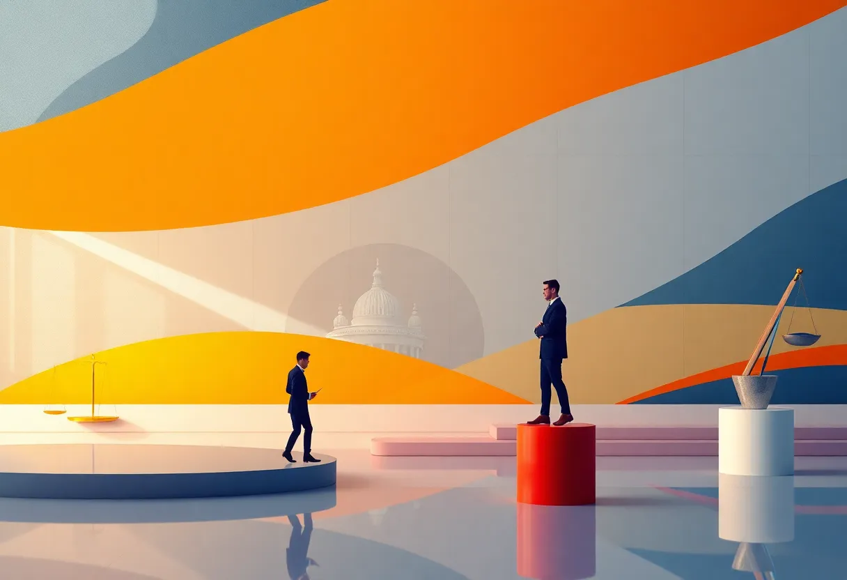 Abstract depiction of leadership and influence in Virginia's legal community.