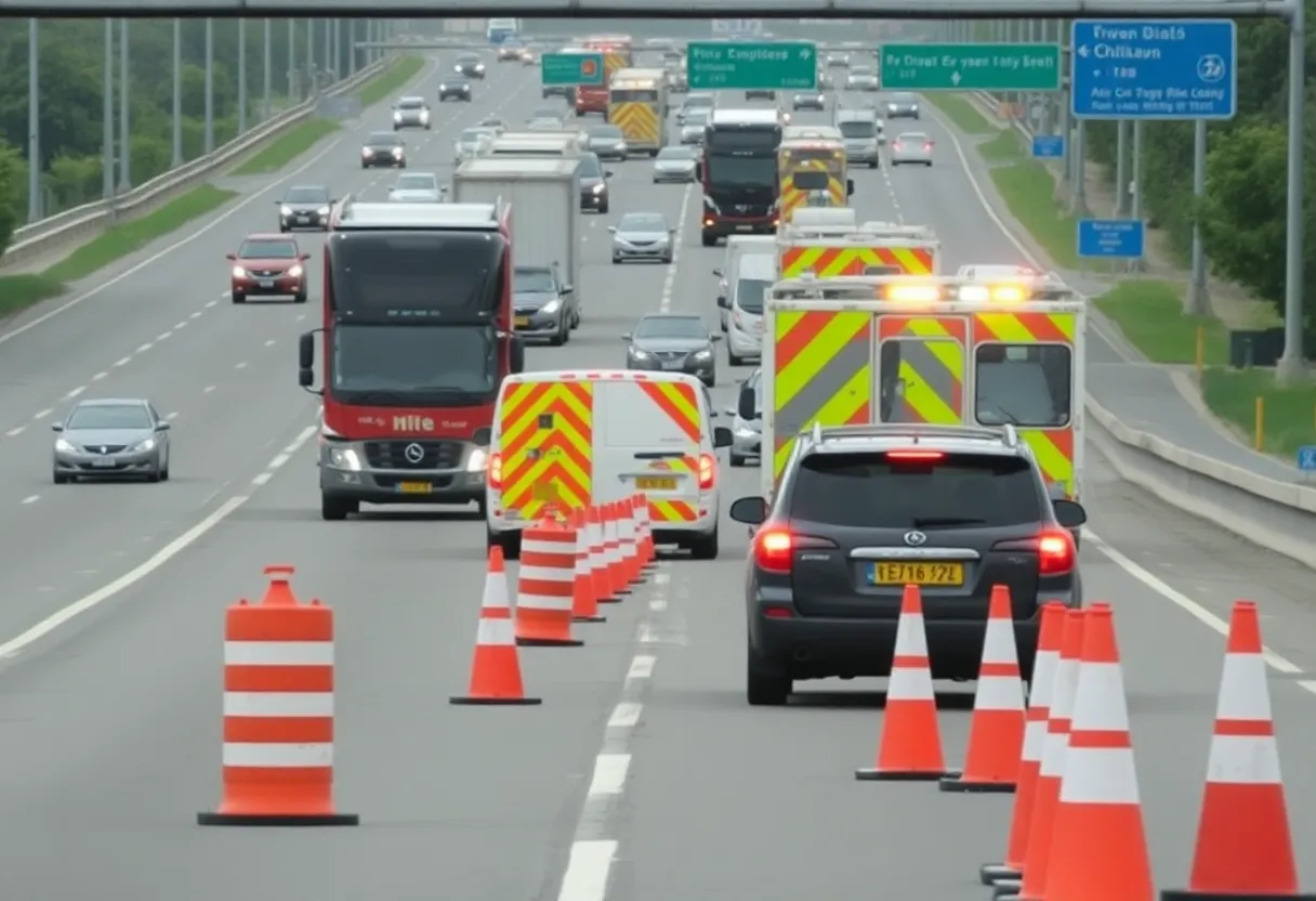 Traffic scene on Virginia Beach highway