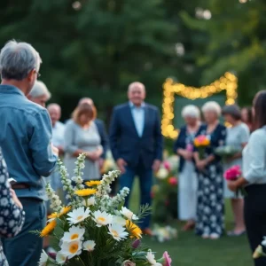 Outdoor gathering for a celebration of life in Virginia Beach