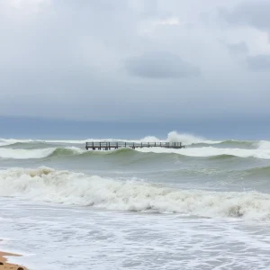 Virginia Beach rough sea conditions due to Hurricane Erin