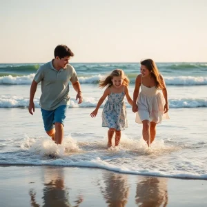 A peaceful beach scene symbolizing love and education.