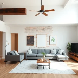 Diverse home design aesthetics in a renovated living room