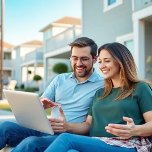 Couple exploring home buying options in Virginia Beach.