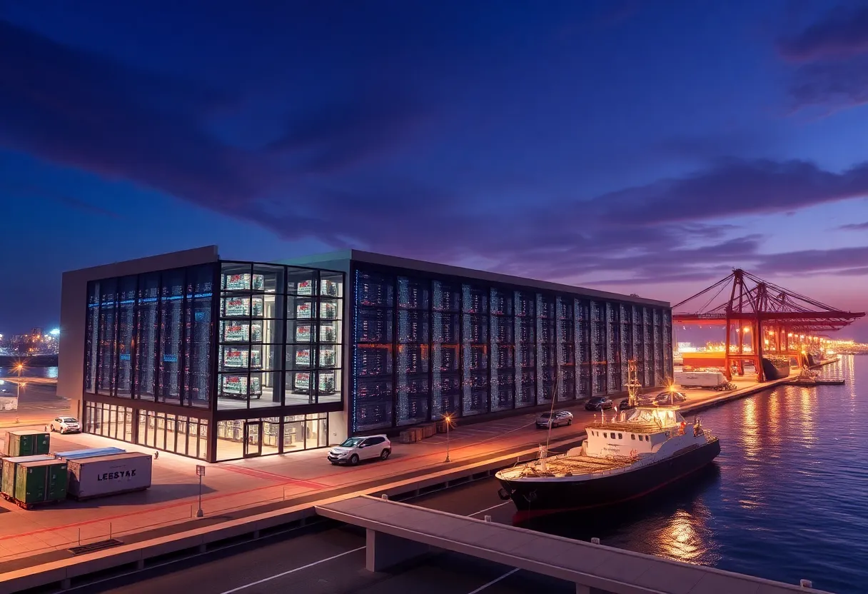 High-tech data center near US-Mexico border illustrating connectivity