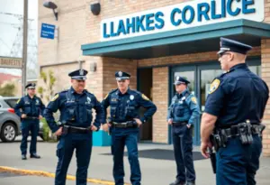Virginia Beach police officers in a professional setting.