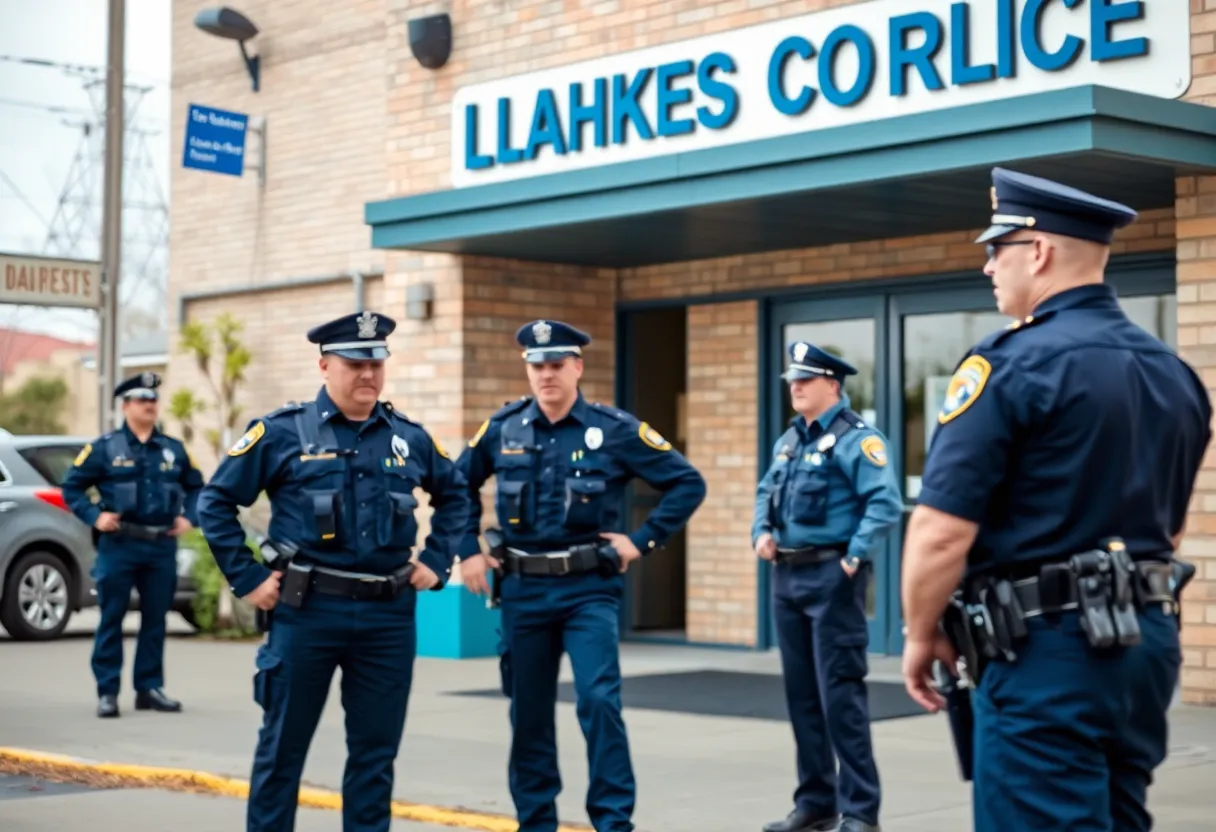 Virginia Beach police officers in a professional setting.