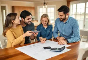 Family planning their home renovation budget