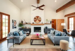 A renovated living space reflecting a unique style in Virginia Beach.