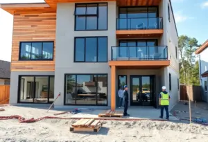 Modern home construction in Virginia Beach featuring sustainable designs and technologies.