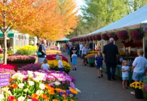 Crowd enjoying a garden festival in Virginia Beach during autumn.