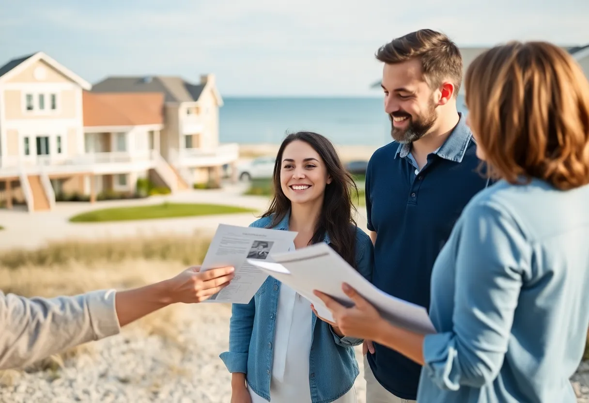Couple discussing offers with a realtor in Virginia Beach