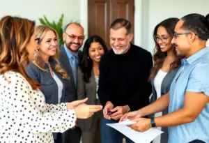 Group of real estate professionals helping a first-time buyer in Virginia Beach