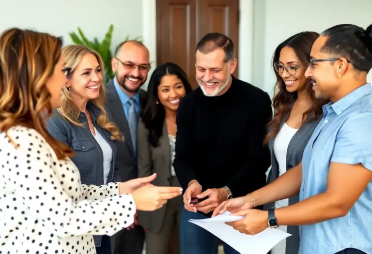 Group of real estate professionals helping a first-time buyer in Virginia Beach
