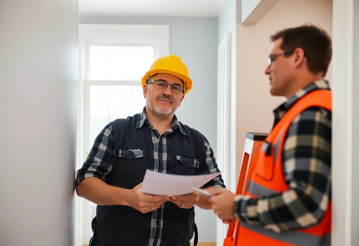 Home inspector reviewing renovation work in Virginia Beach