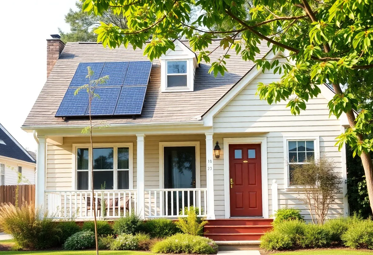 Energy efficient home with solar panels in Virginia Beach