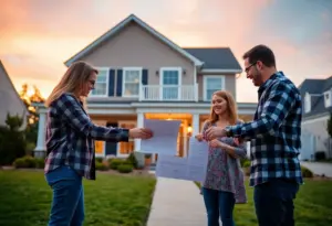 Family submitting home buying offer in Virginia Beach