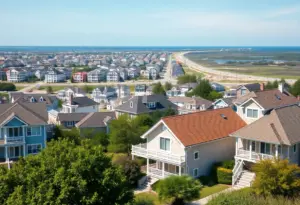 A scenic view of homes in Virginia Beach, highlighting the real estate market.