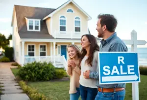 Family looking at a house for sale in Virginia Beach.