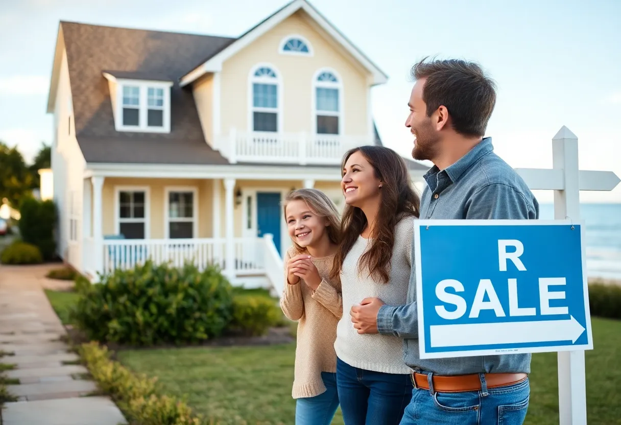 Family looking at a house for sale in Virginia Beach.