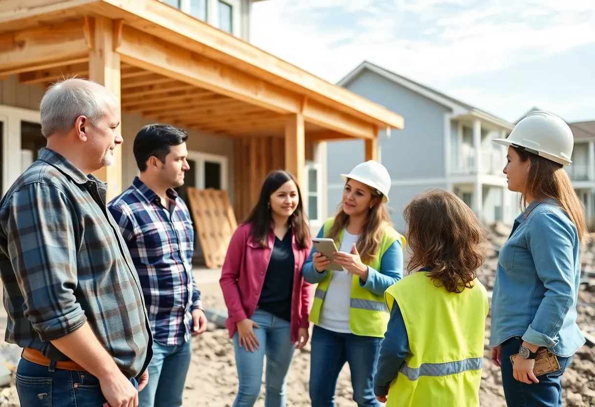 Family consulting with a home builder in Virginia Beach