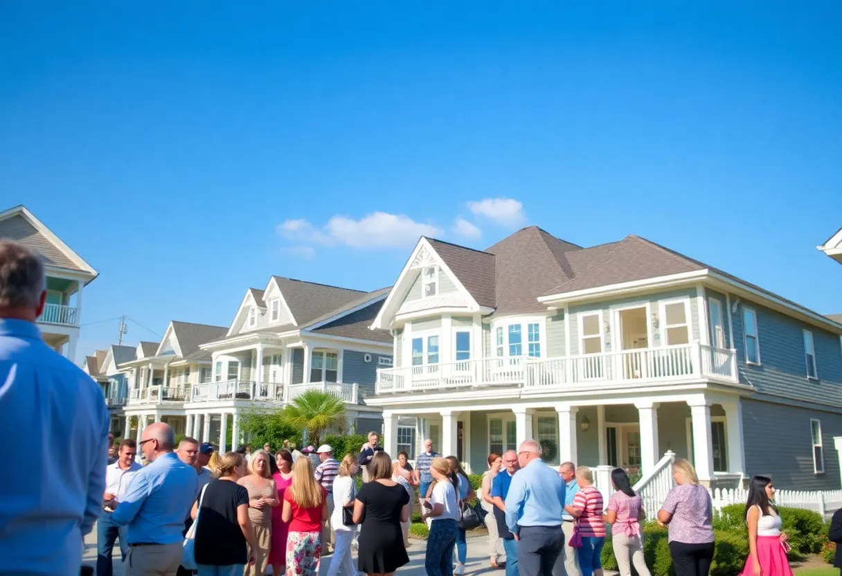Visitors exploring homes during an open house in Virginia Beach